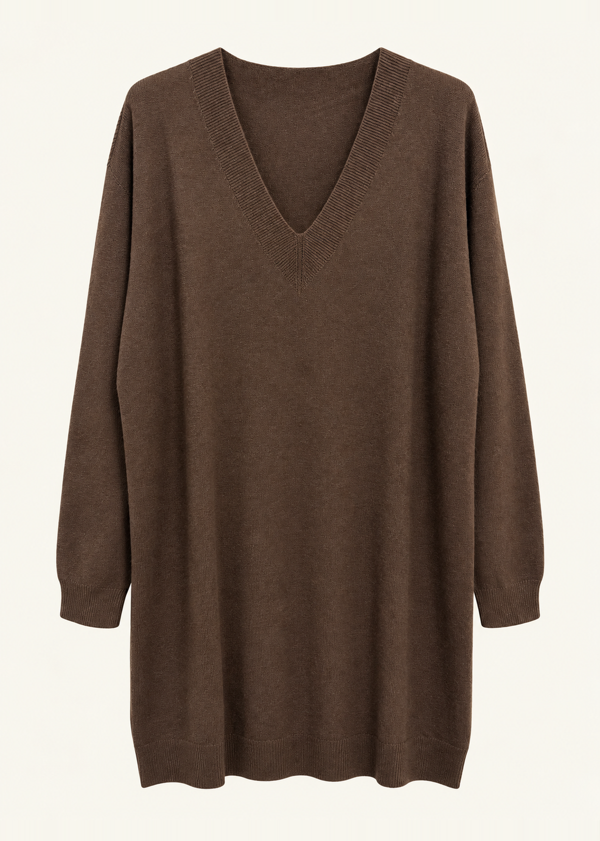 Vestido tricot sin costuras cuello punta