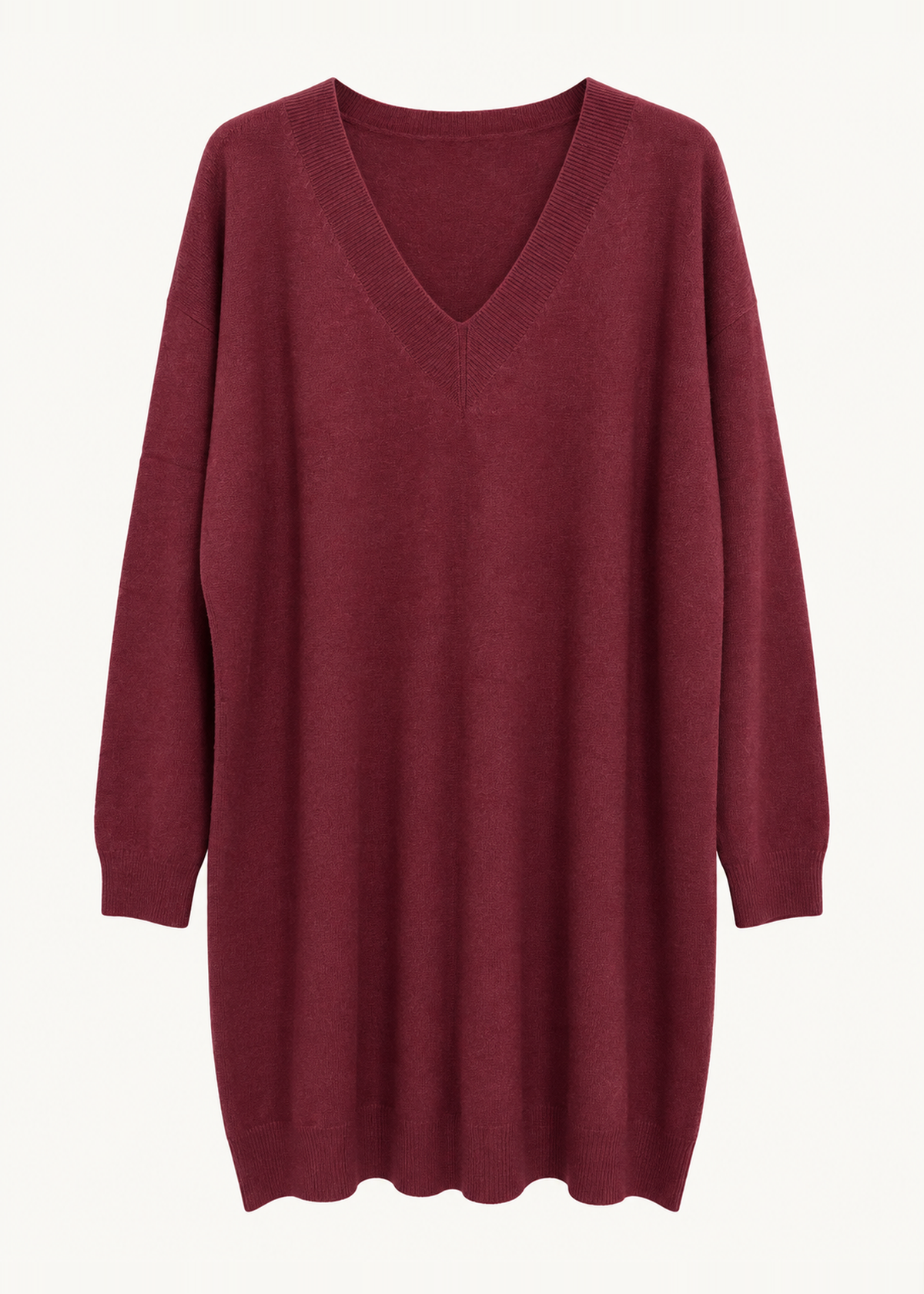 Vestido tricot sin costuras cuello punta