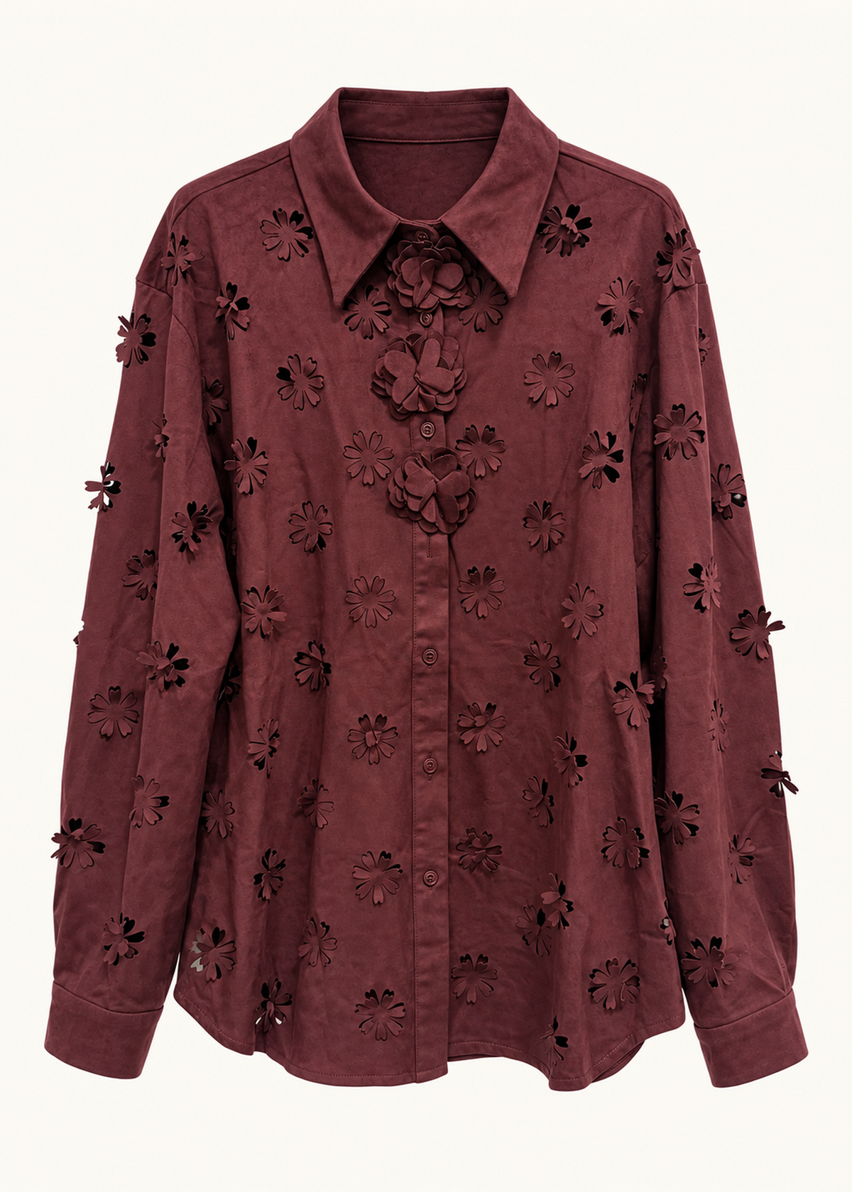 Camisa efecto ante troquelada