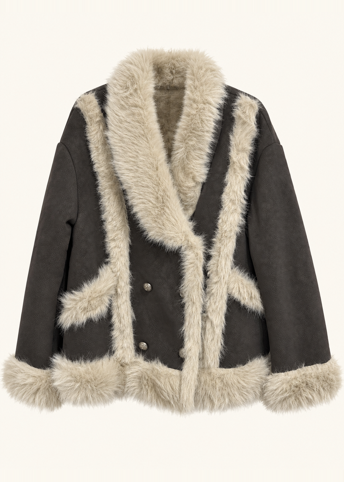 Chaqueta pelo cruzada