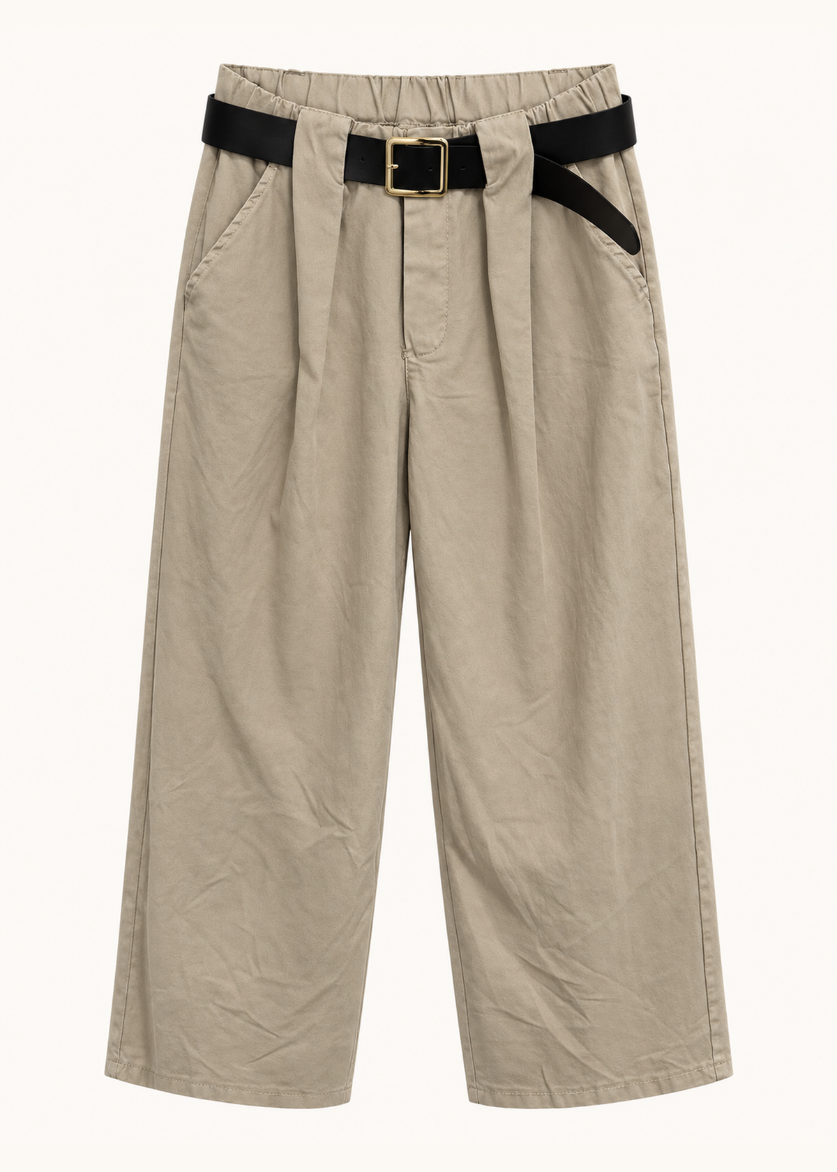 Wide twill trousers