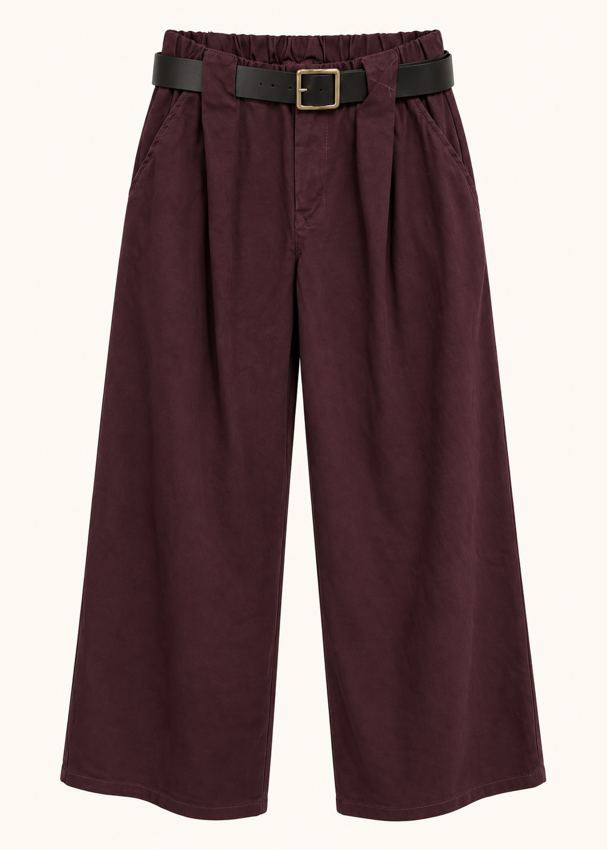Wide twill trousers
