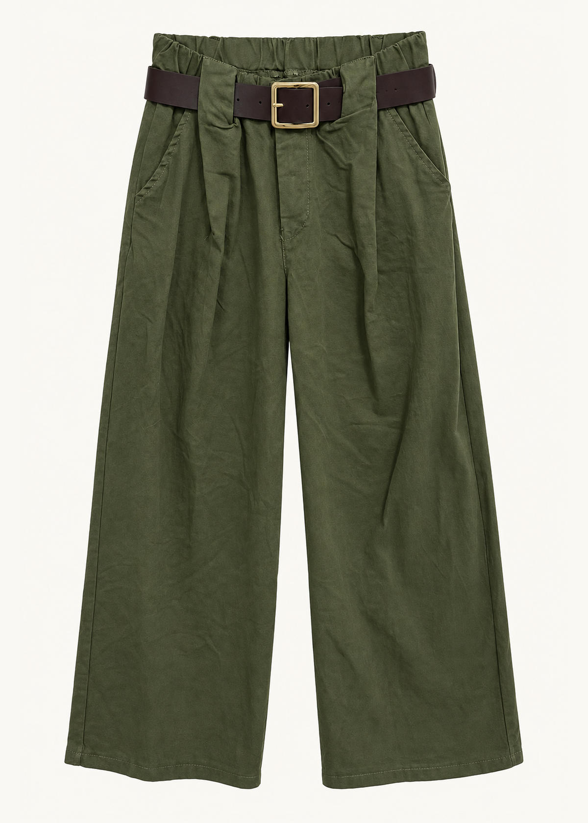 Wide twill trousers