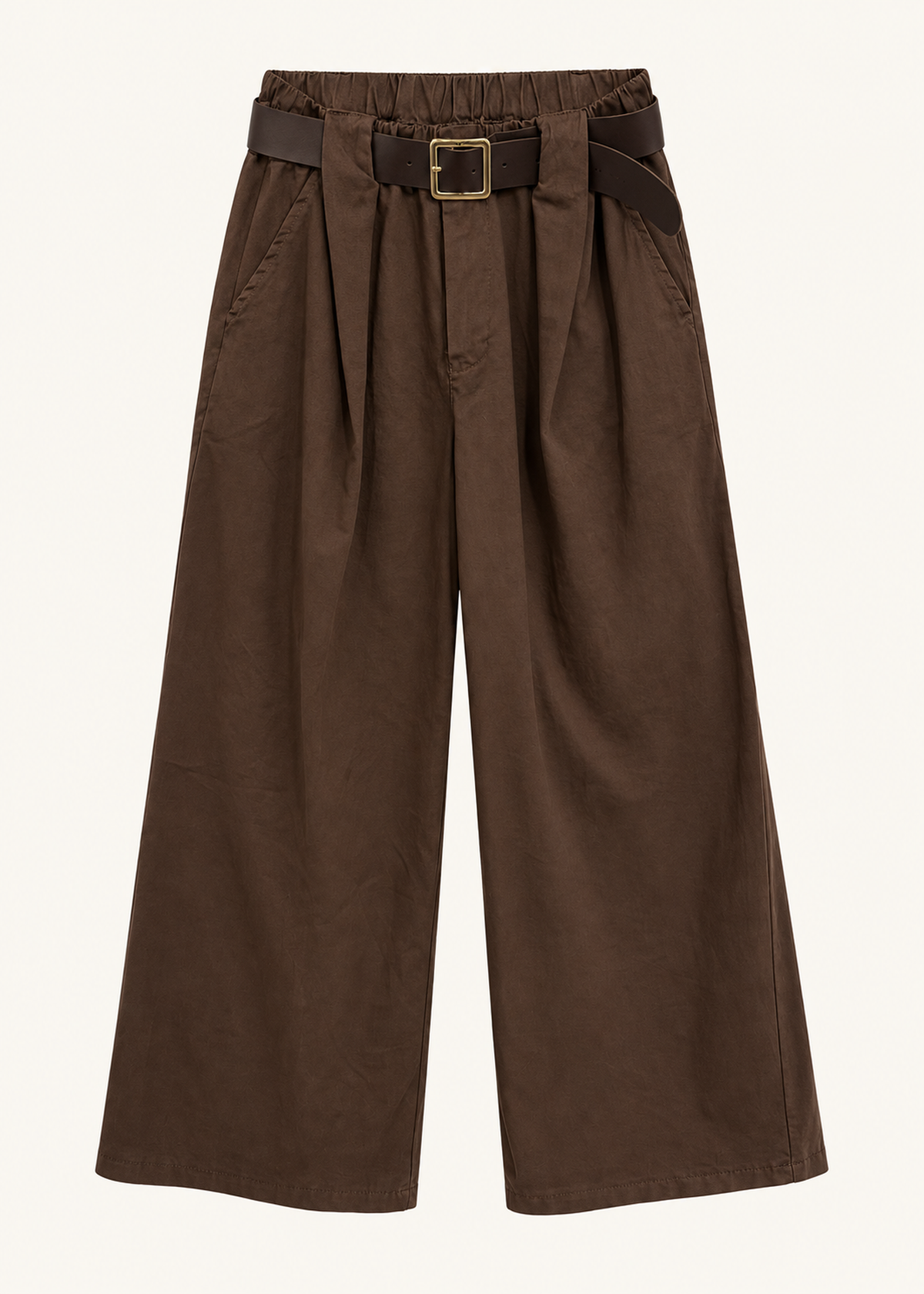 Wide twill trousers