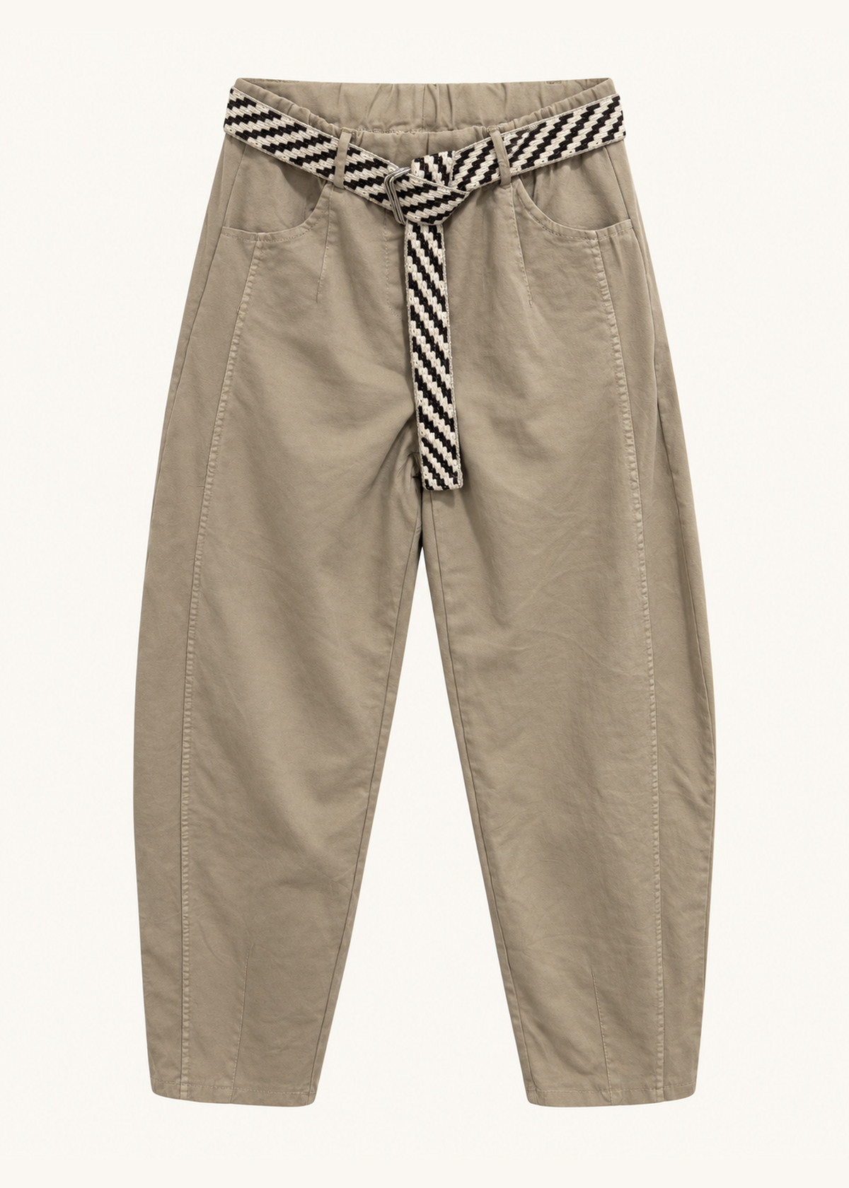 Wide twill trousers