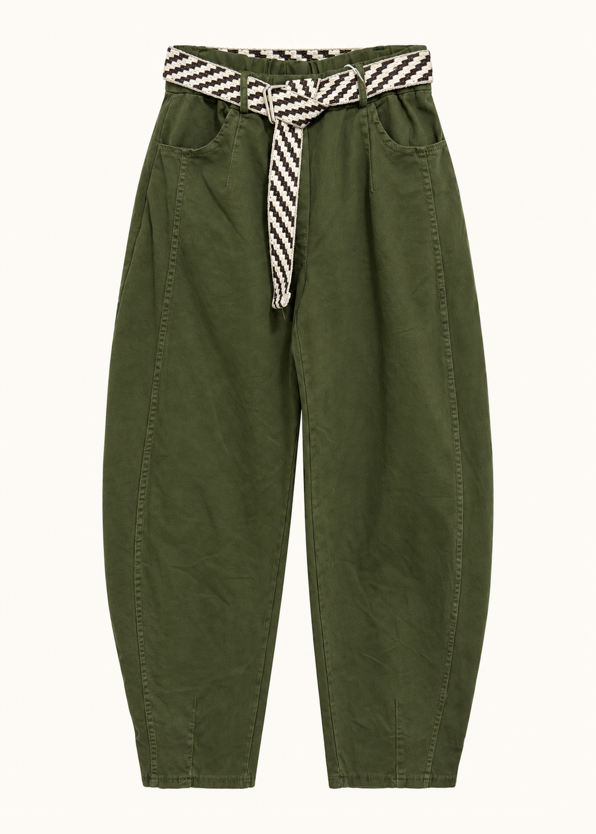 Wide twill trousers