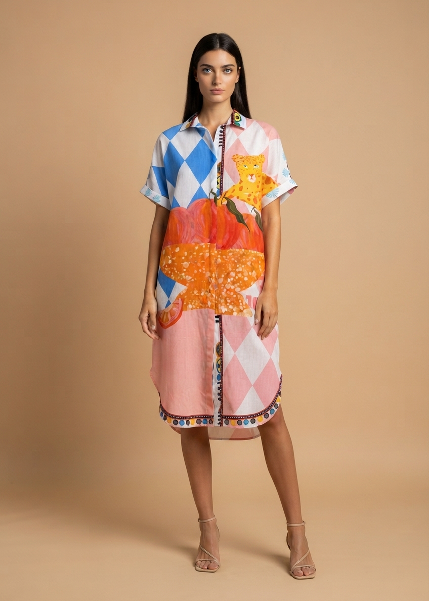 Vestido camisero estampado