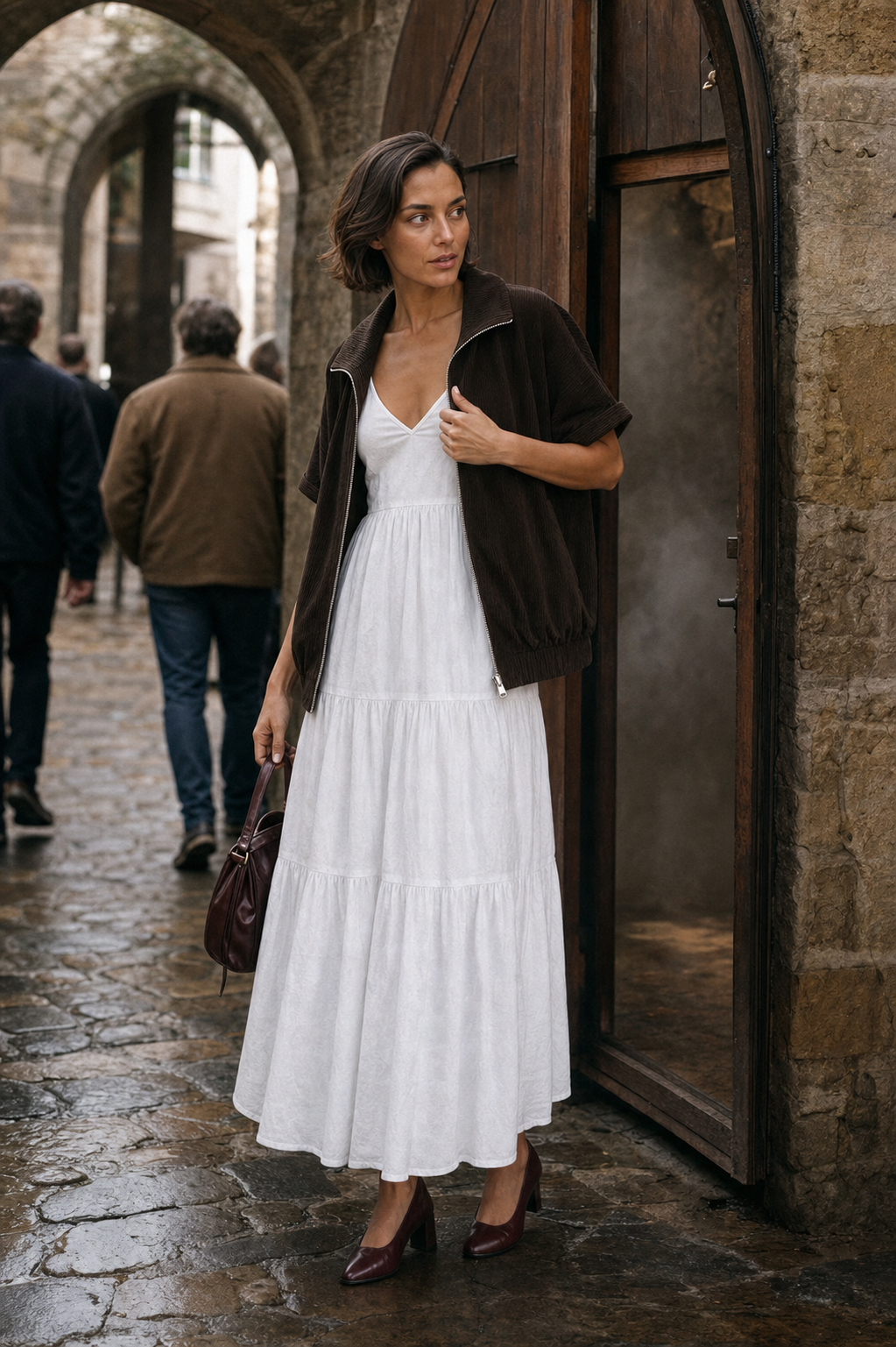 Vestido largo volantes