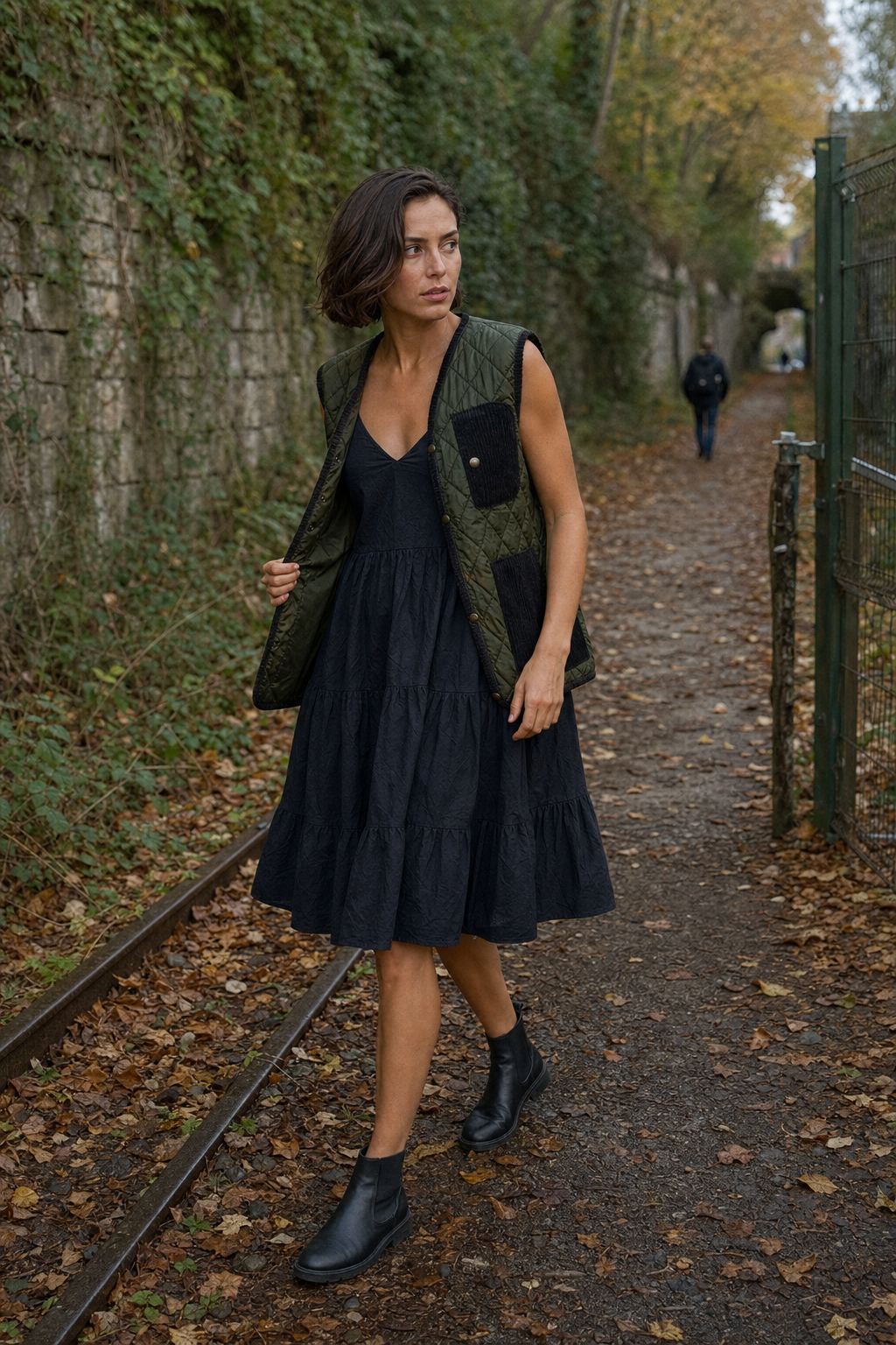 Vestido corto volantes