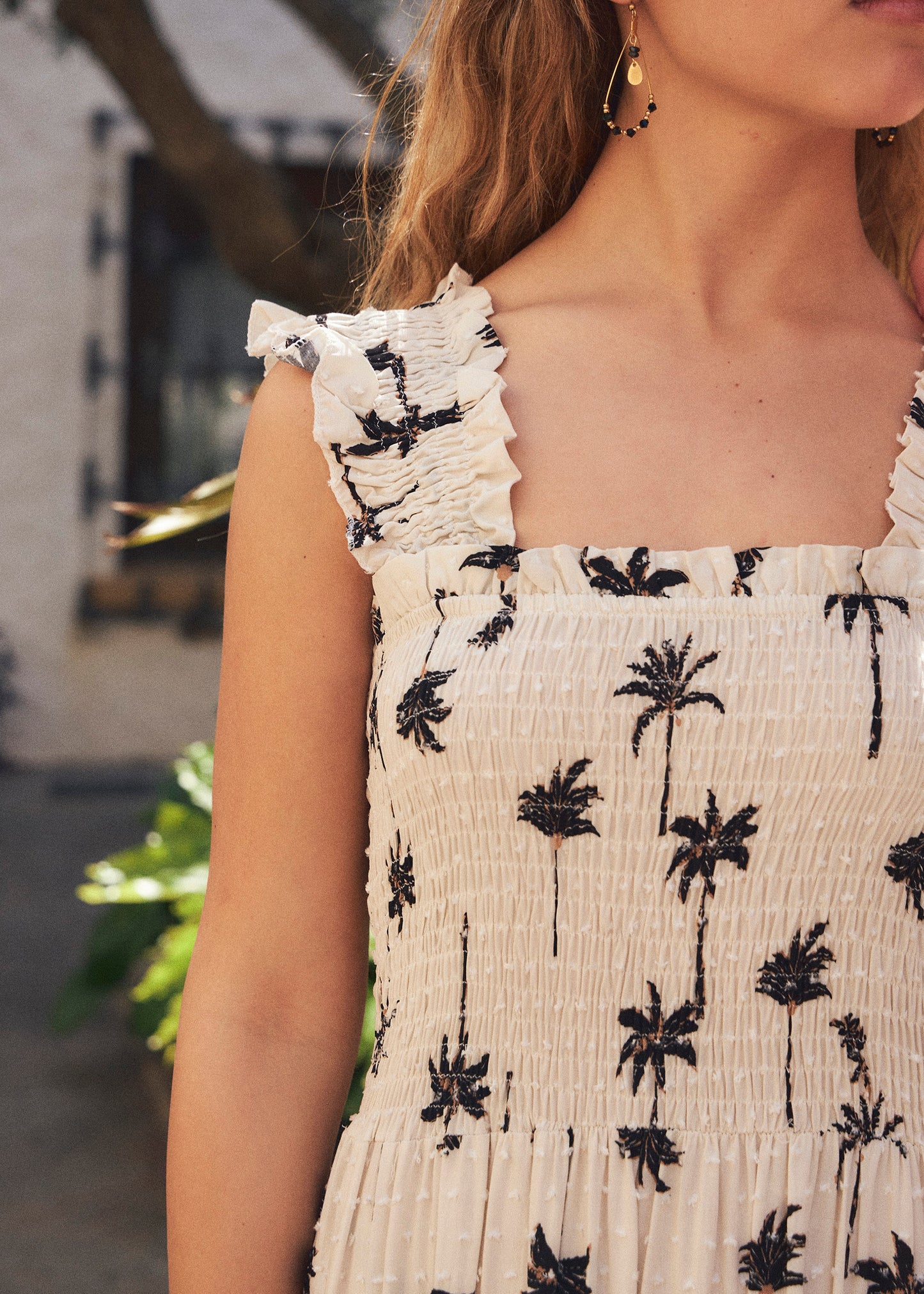 Vestido plumeti palmeras