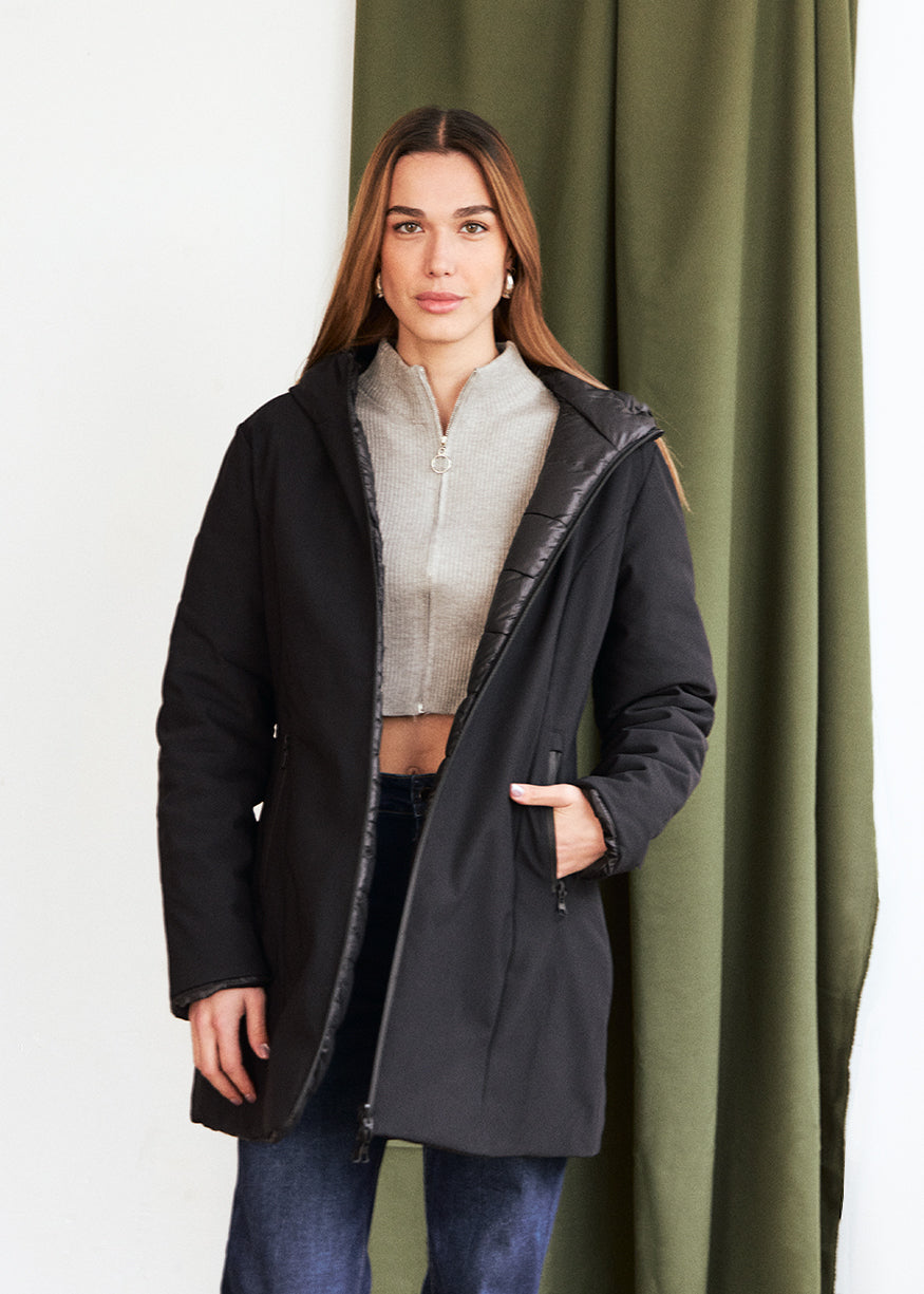 Abrigo reversible acolchado