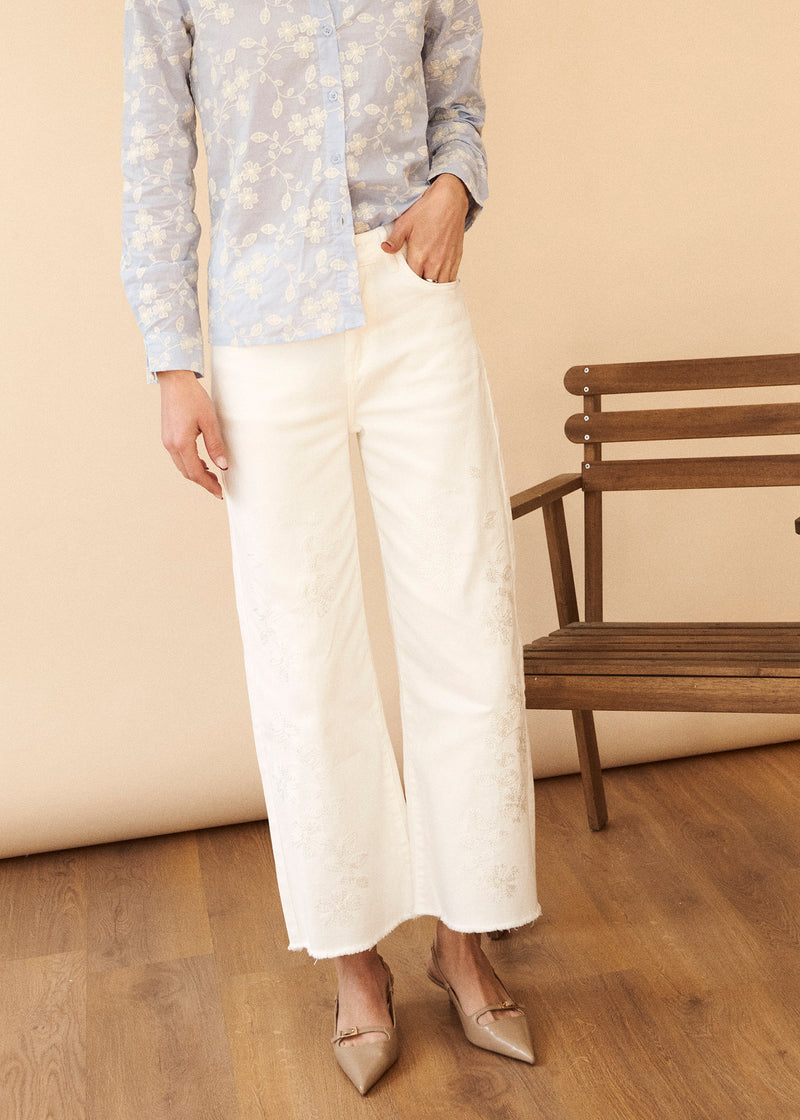 Jeans bordados rectos