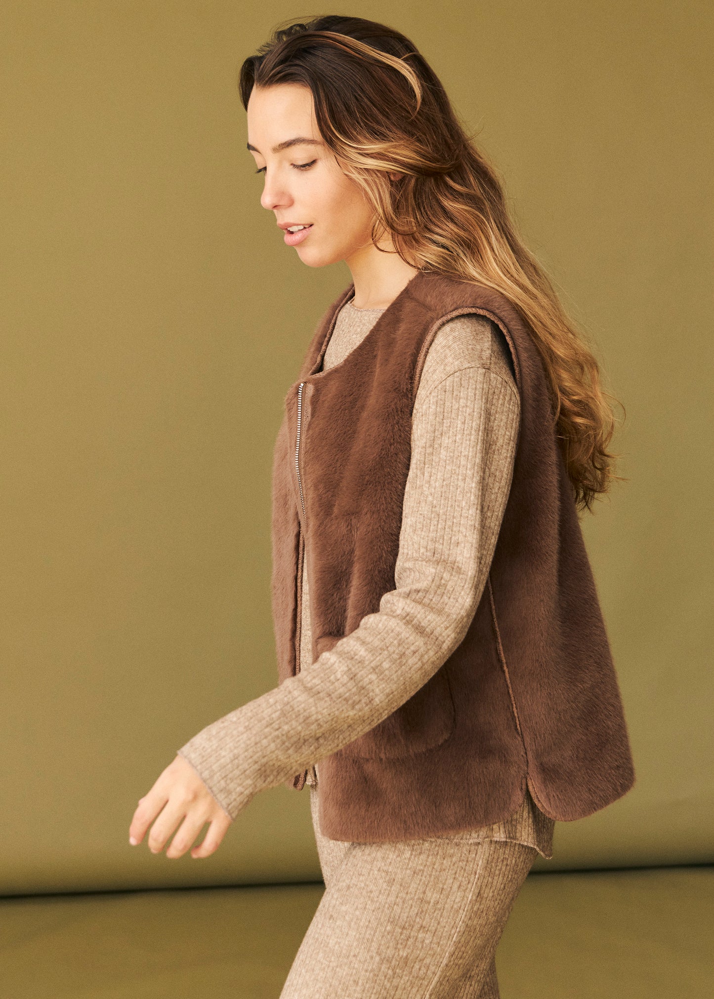 Faux fur vest