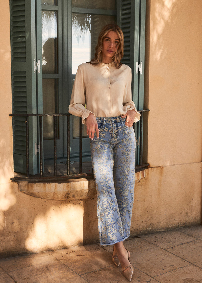 Camisa mao volante bambula