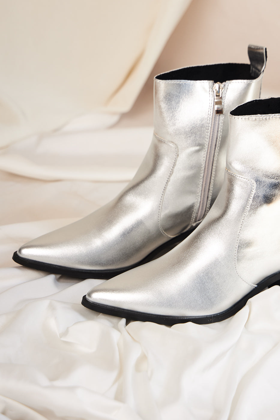 Cowboy heel ankle boots