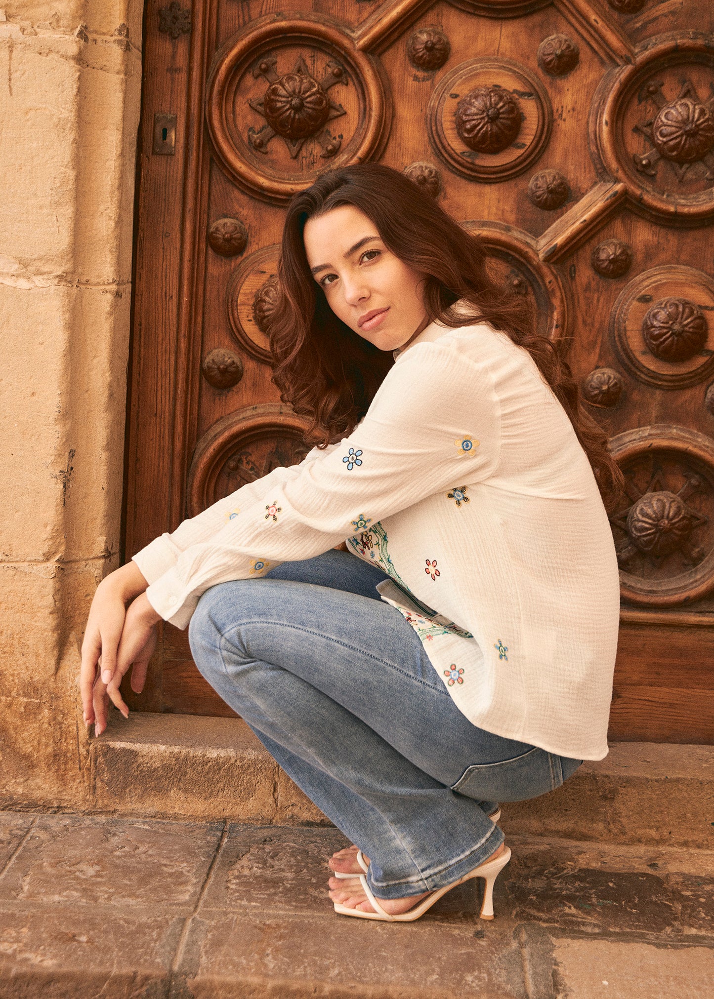 Camisa bambula bordados