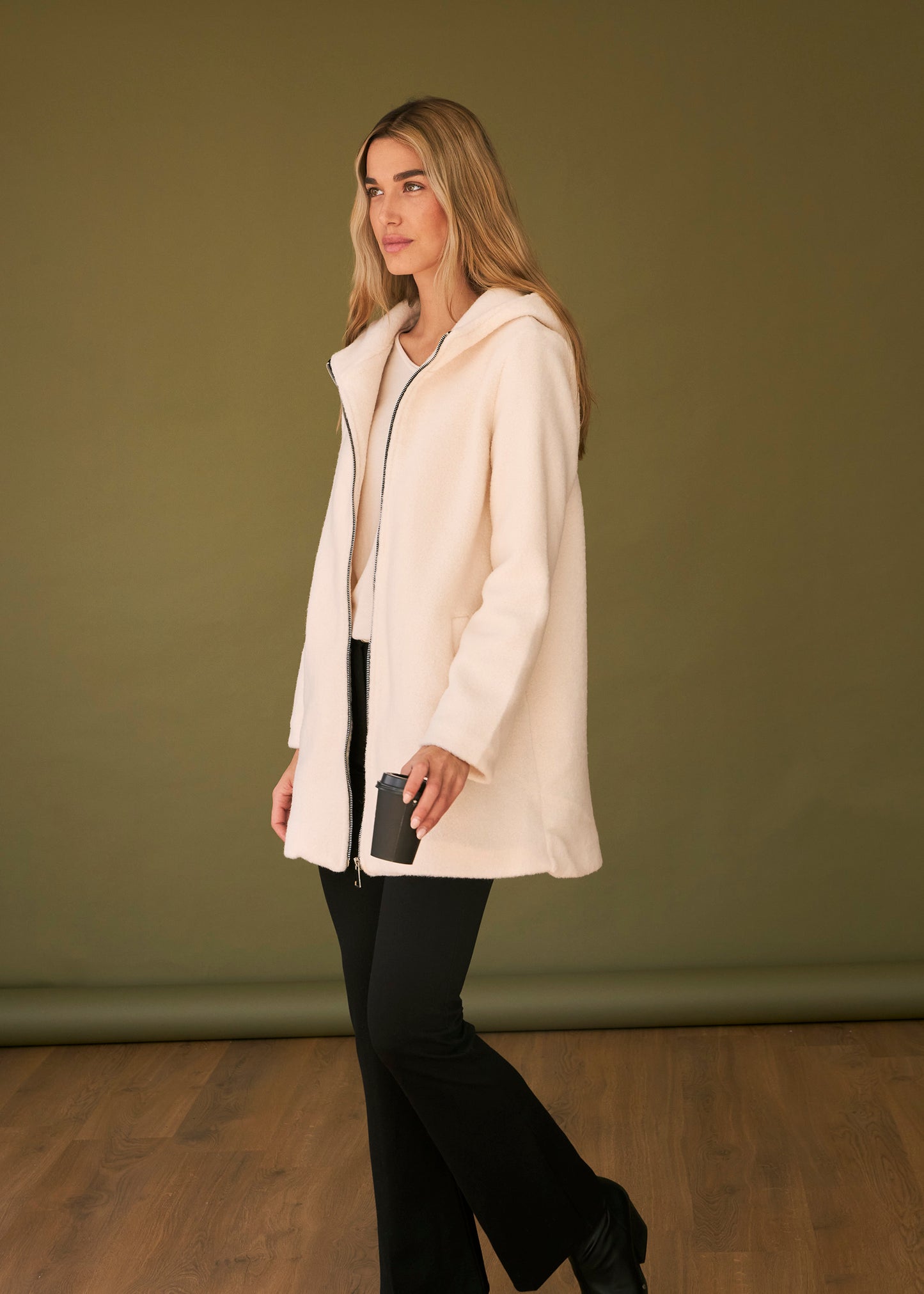 Llama hooded coat