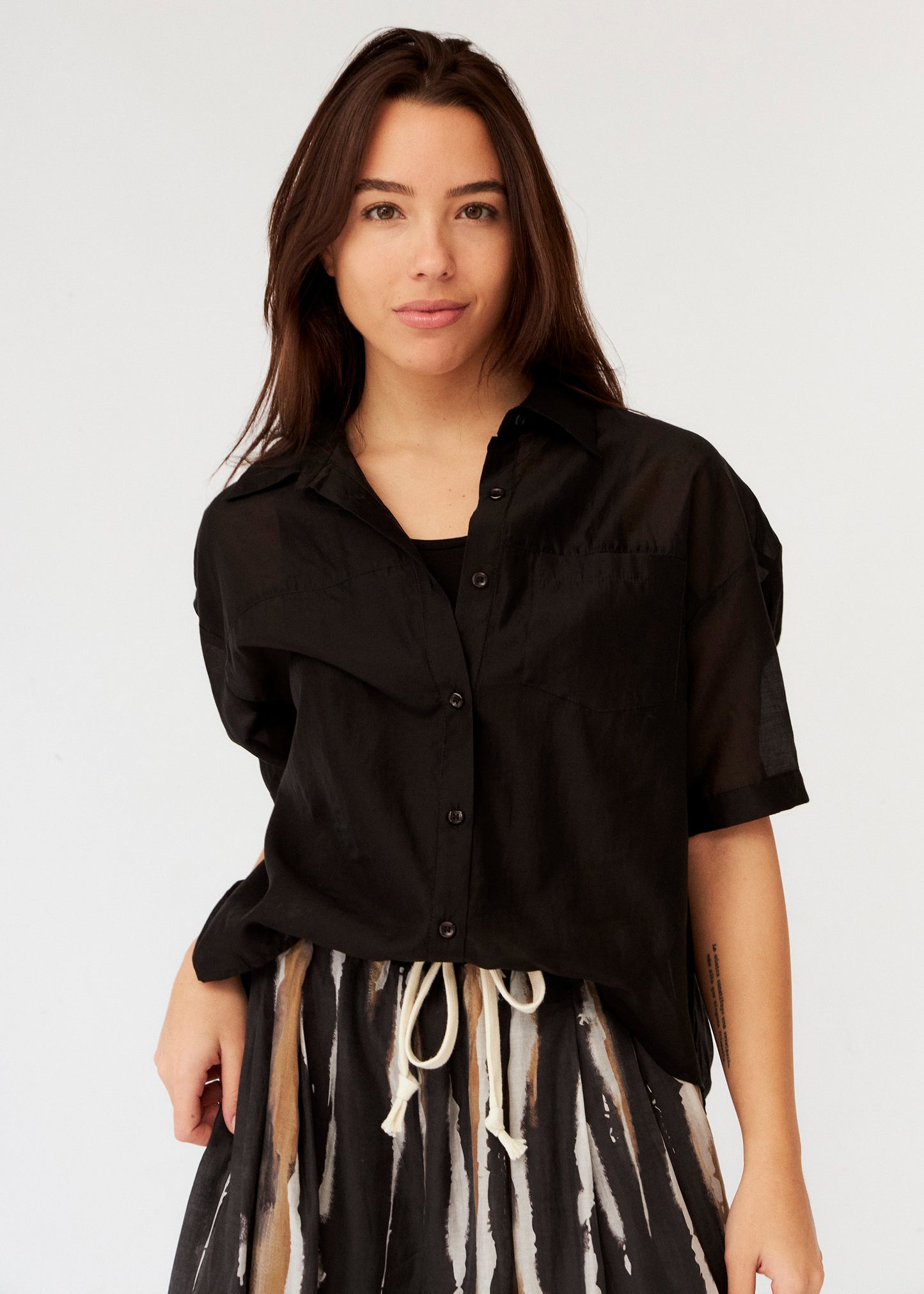 Organza shirt-top