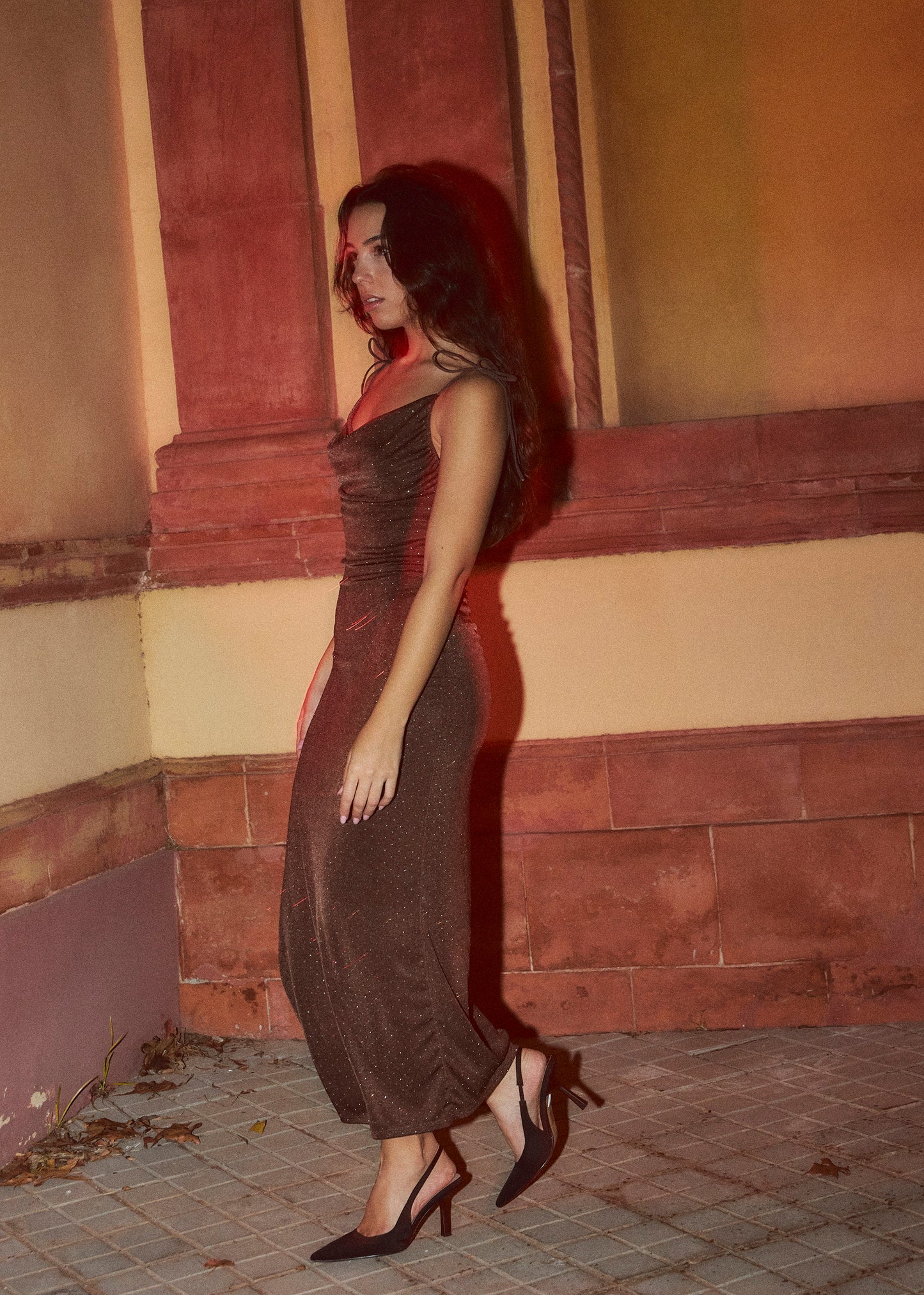 Shiny strappy dress