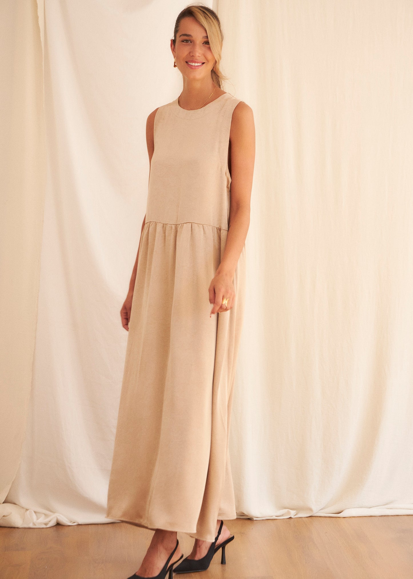 Long satin dress