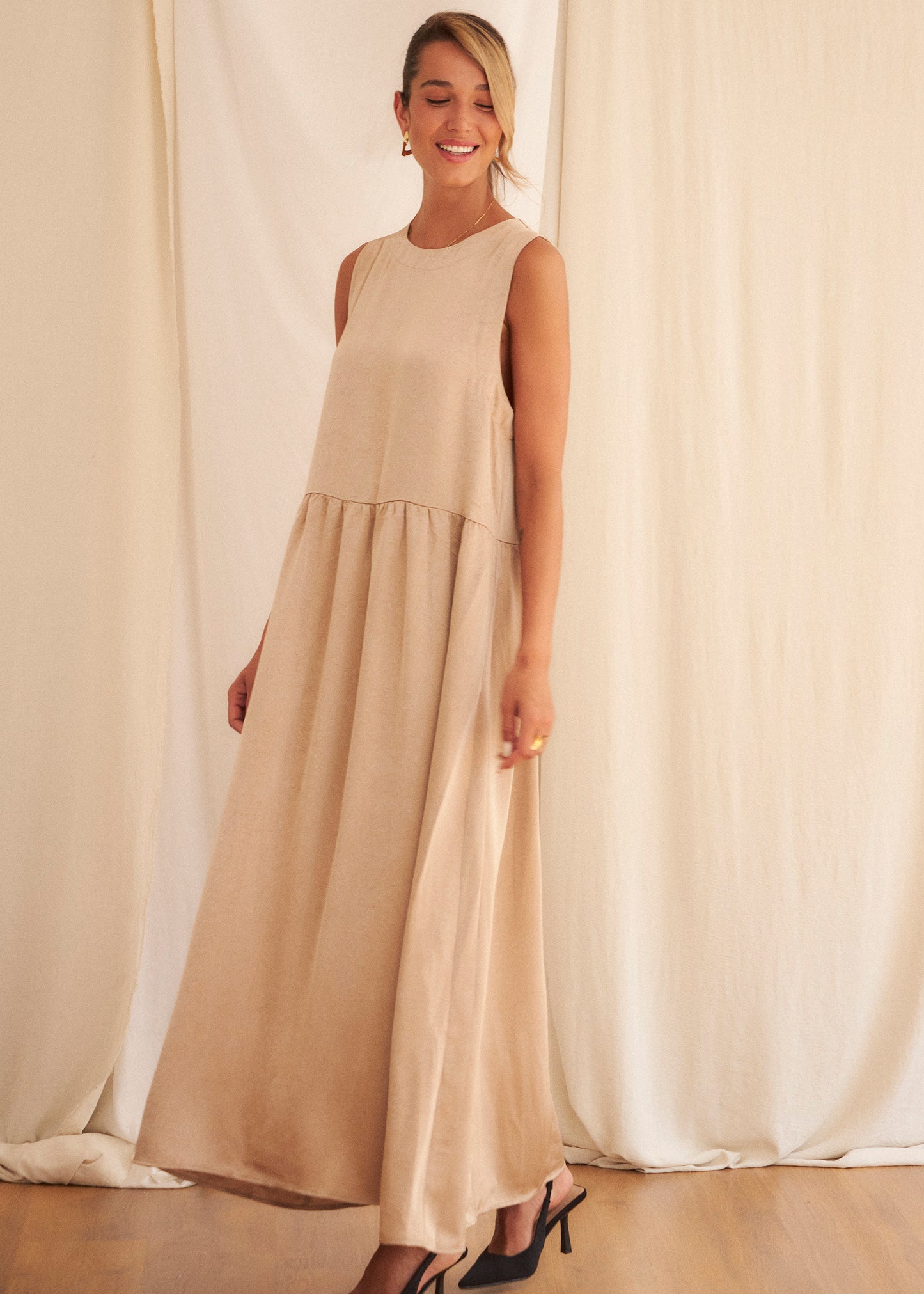 Long satin dress