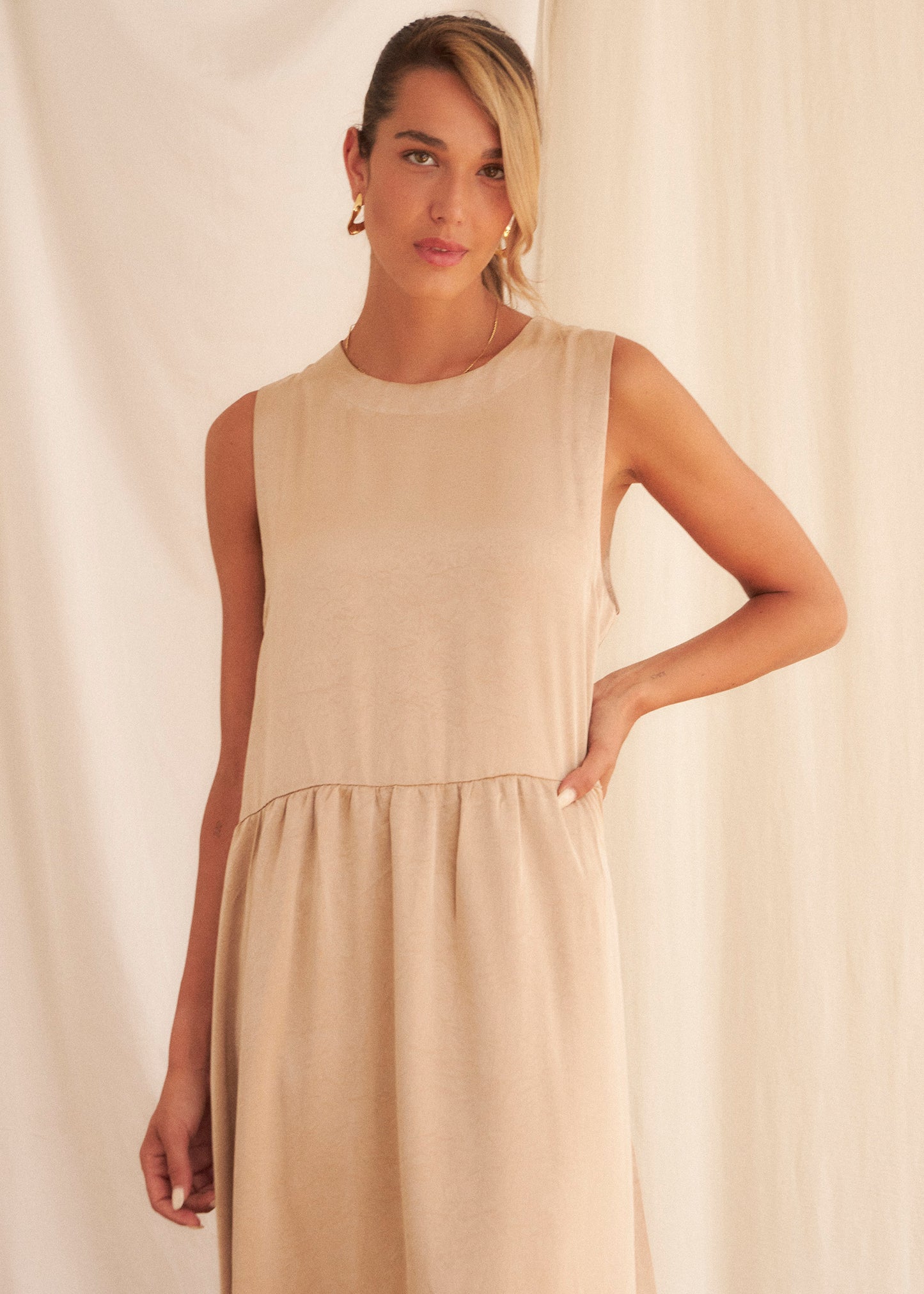 Long satin dress