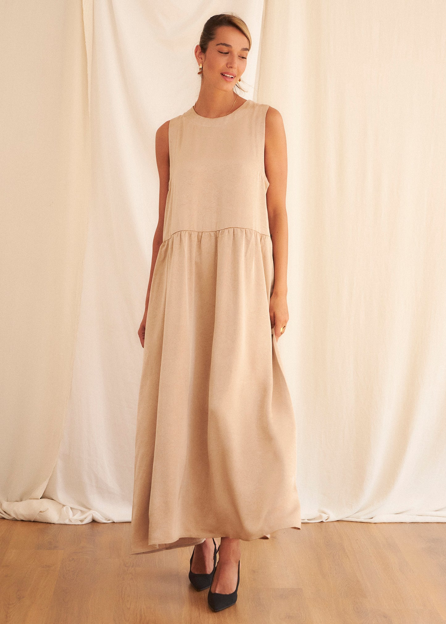 Long satin dress