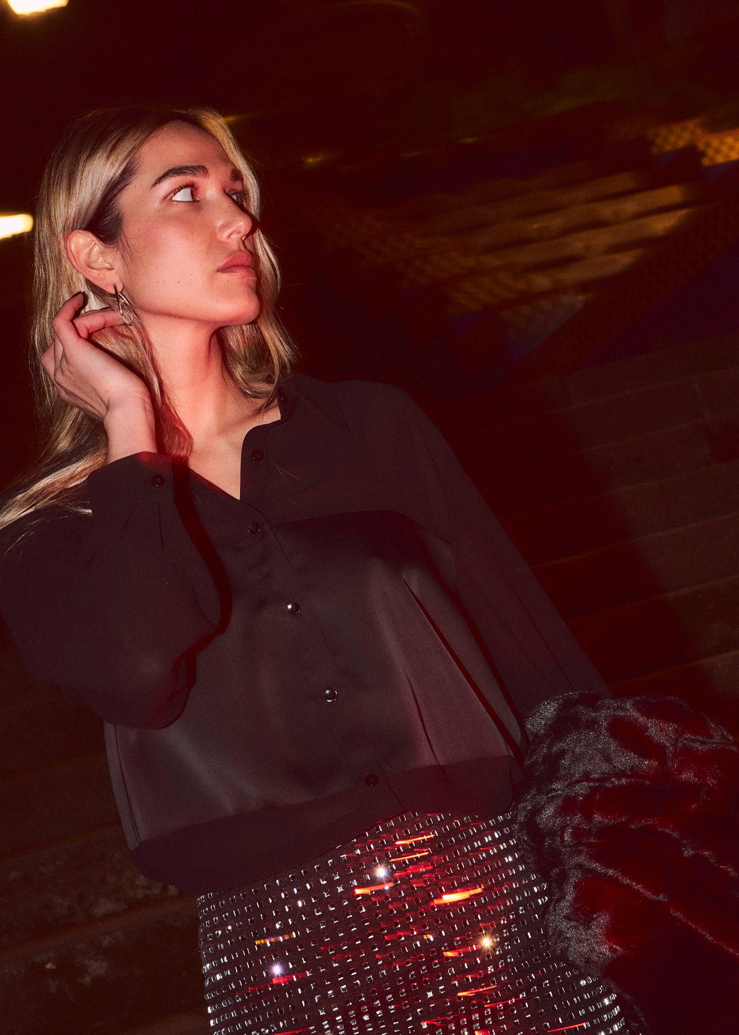 Bi-material shirt