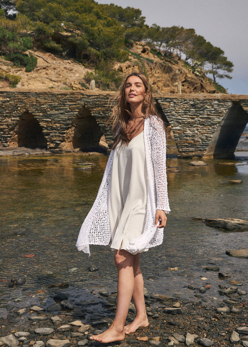 Long openwork kimono