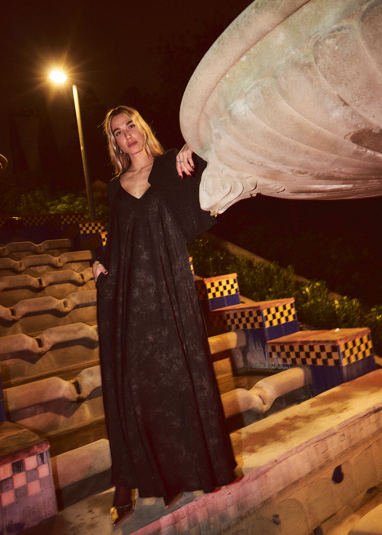 Vestido brocado largo