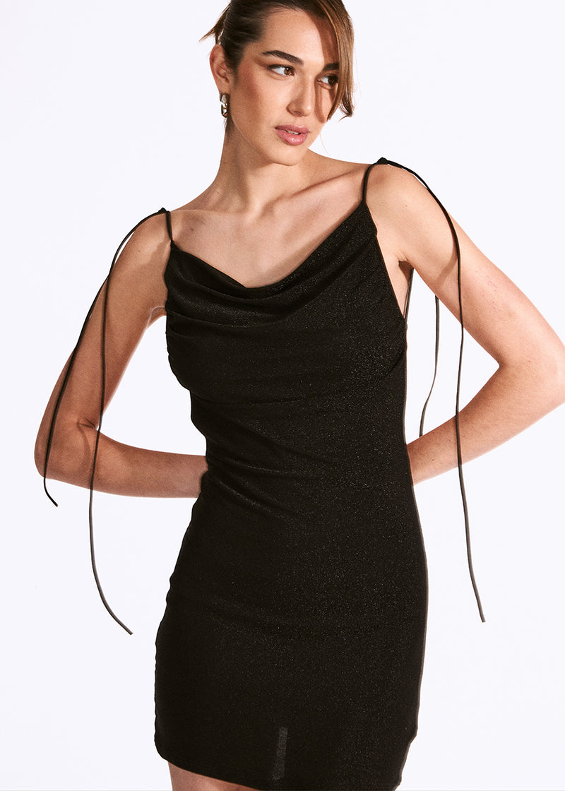 Lurex dress with straps
