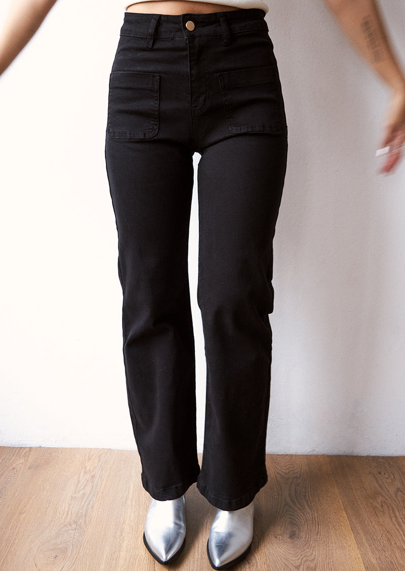 Mid-rise straight jeans