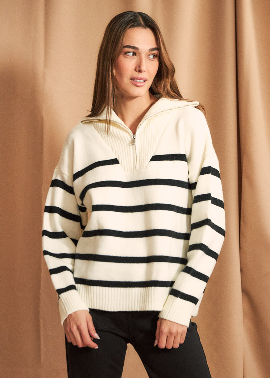 Monochromatic striped sweater