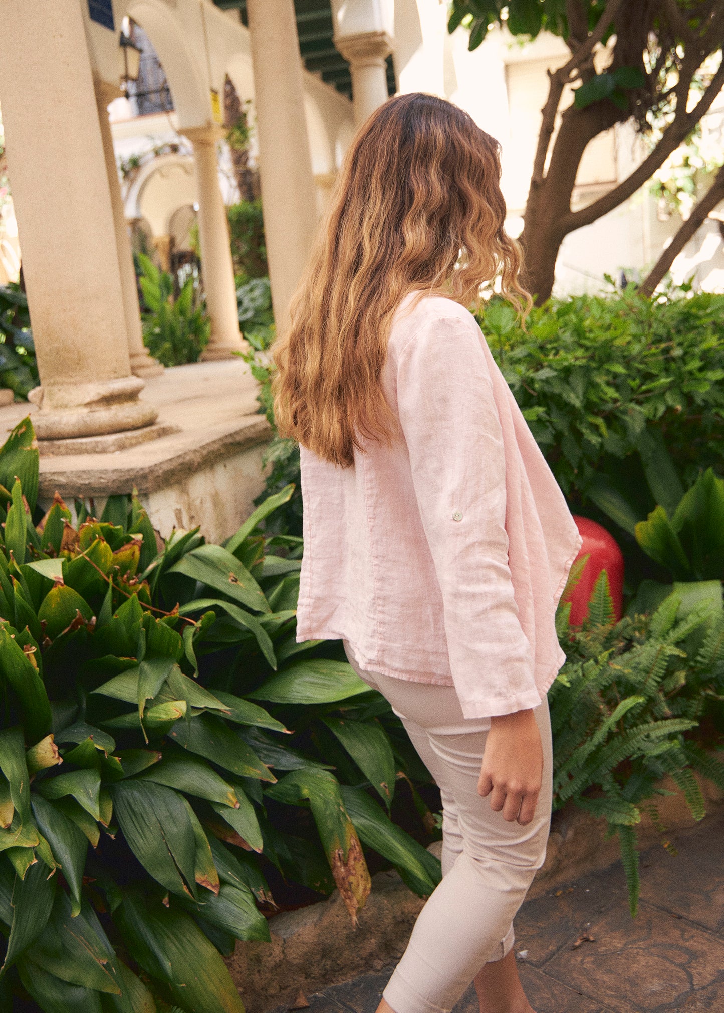Asymmetrical linen light jacket