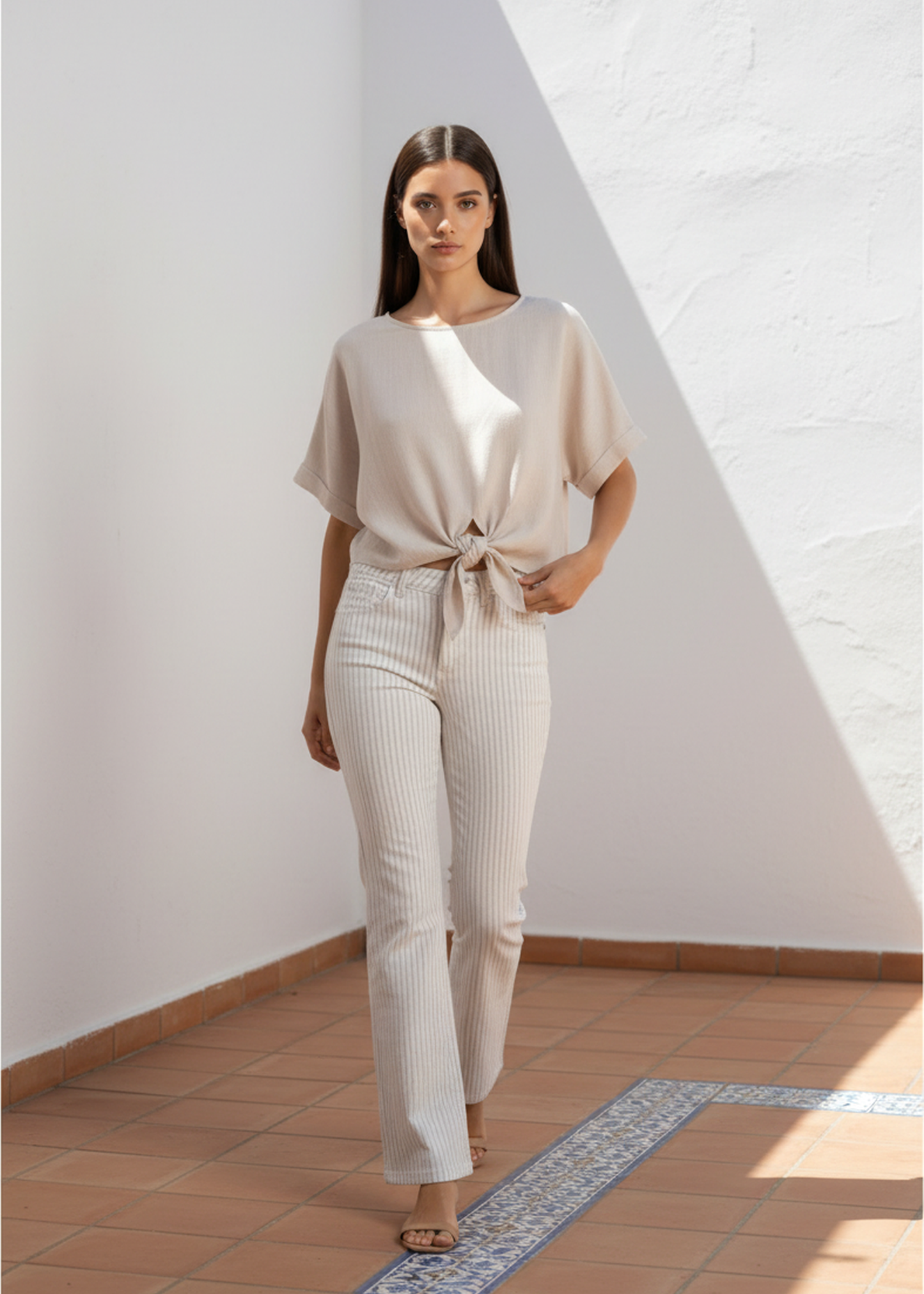 Blusa bambula nudo