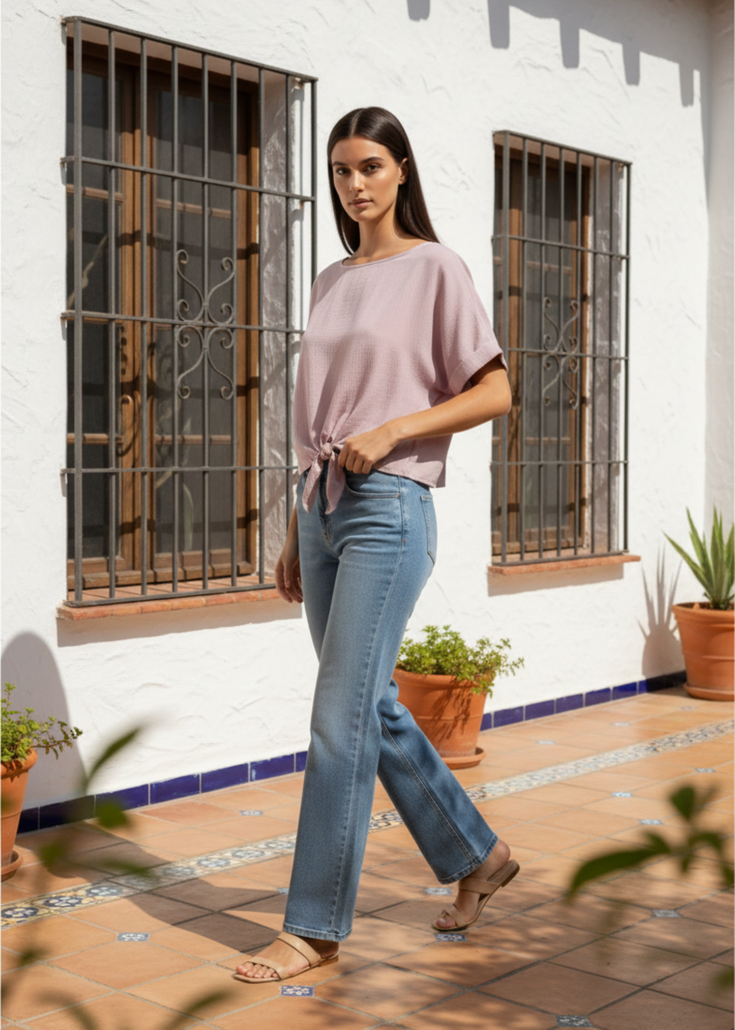Blusa bambula nudo