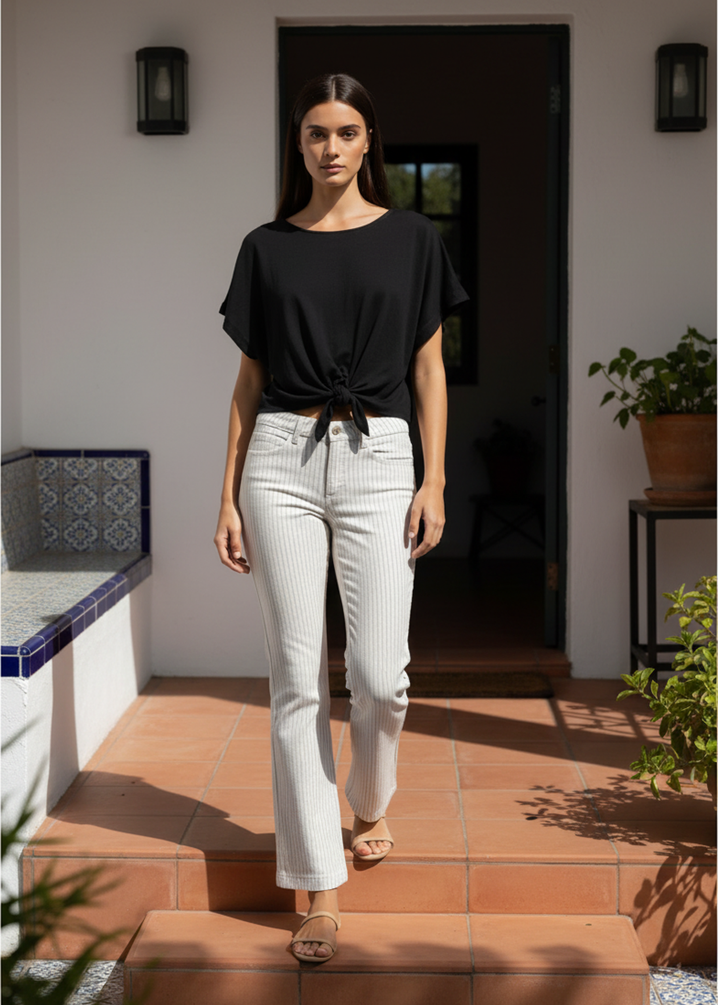 Blusa bambula nudo