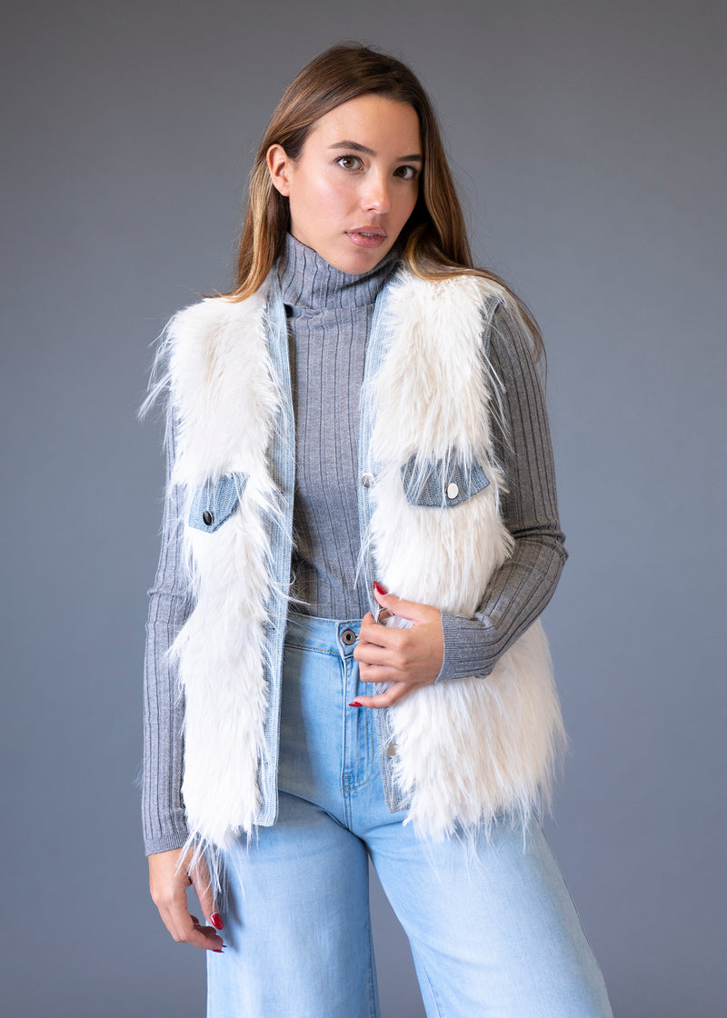 Chaleco efecto pelo