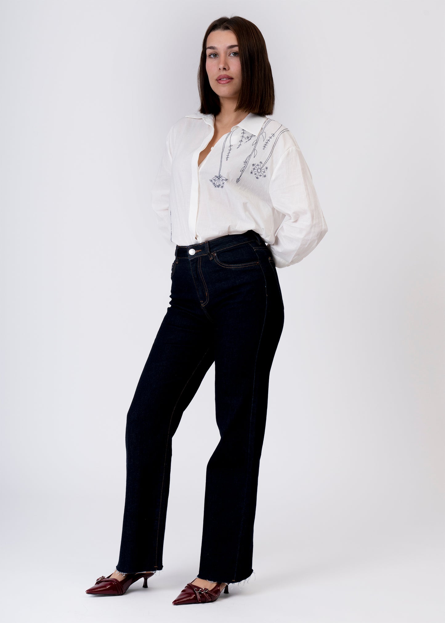 Camisa bordado floral