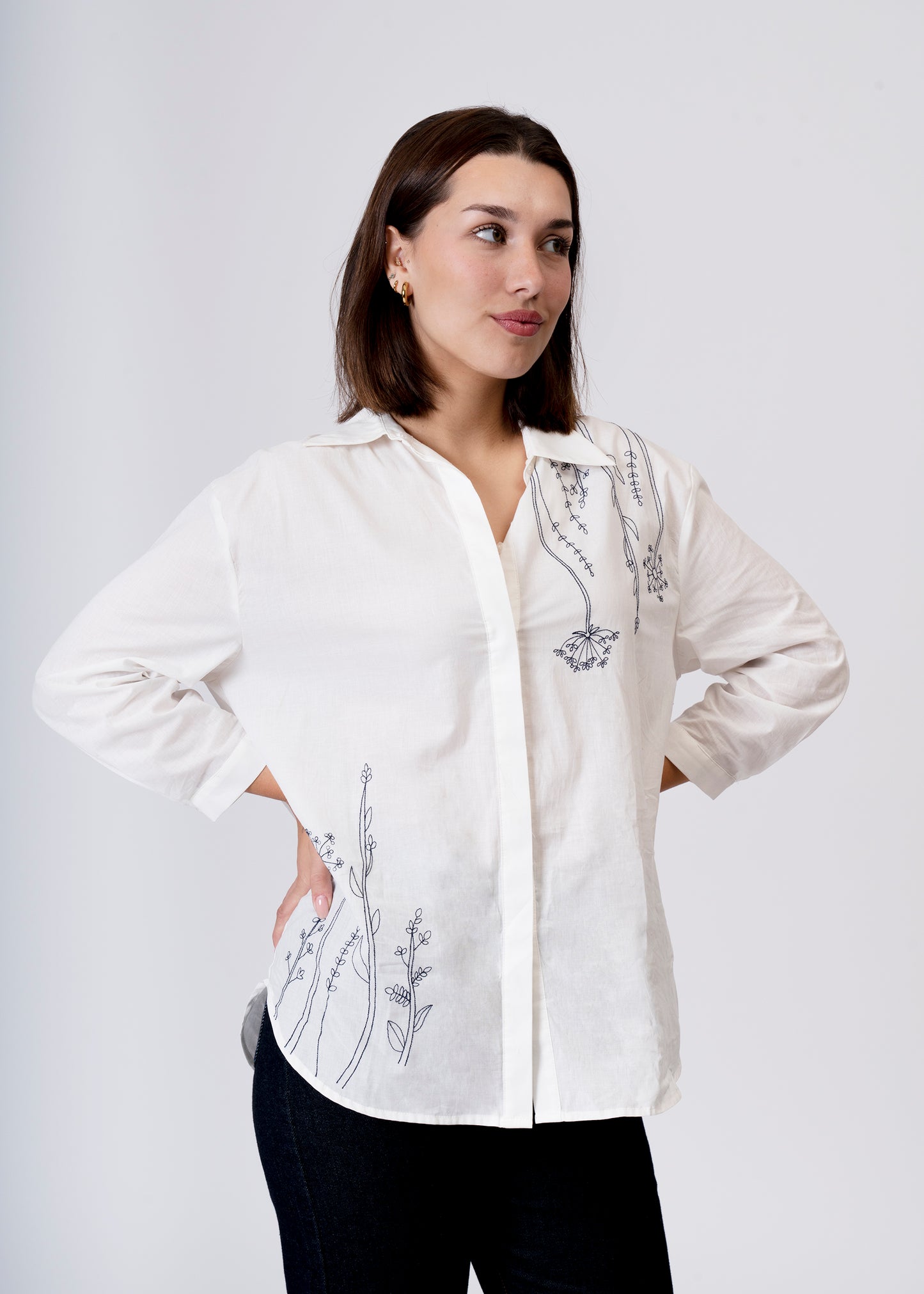 Camisa bordado floral