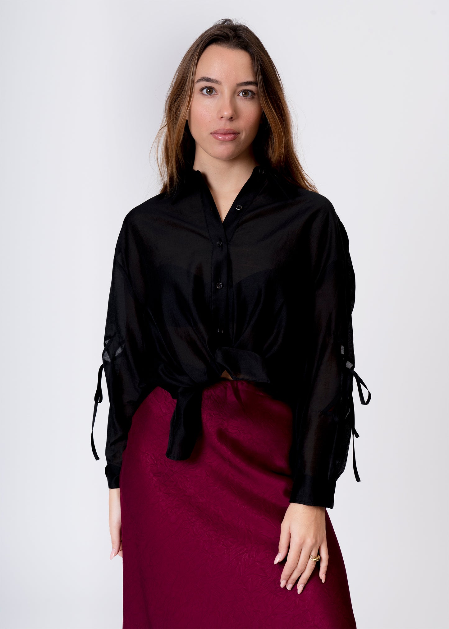 Camisa organza aberturas