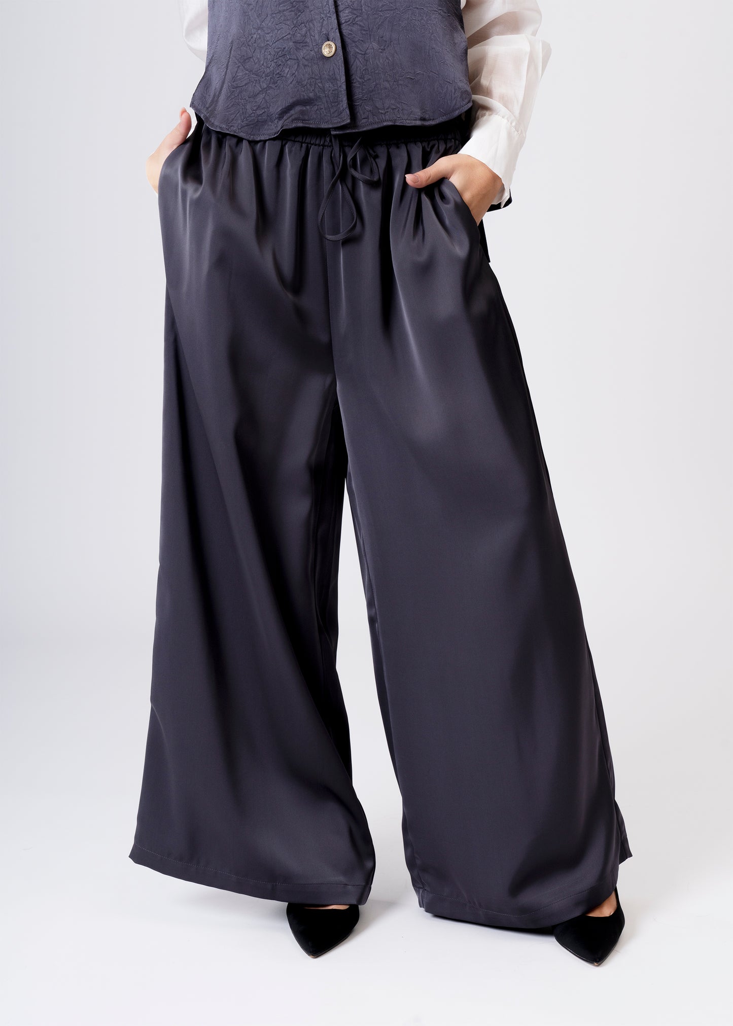 Satin palazzo pants