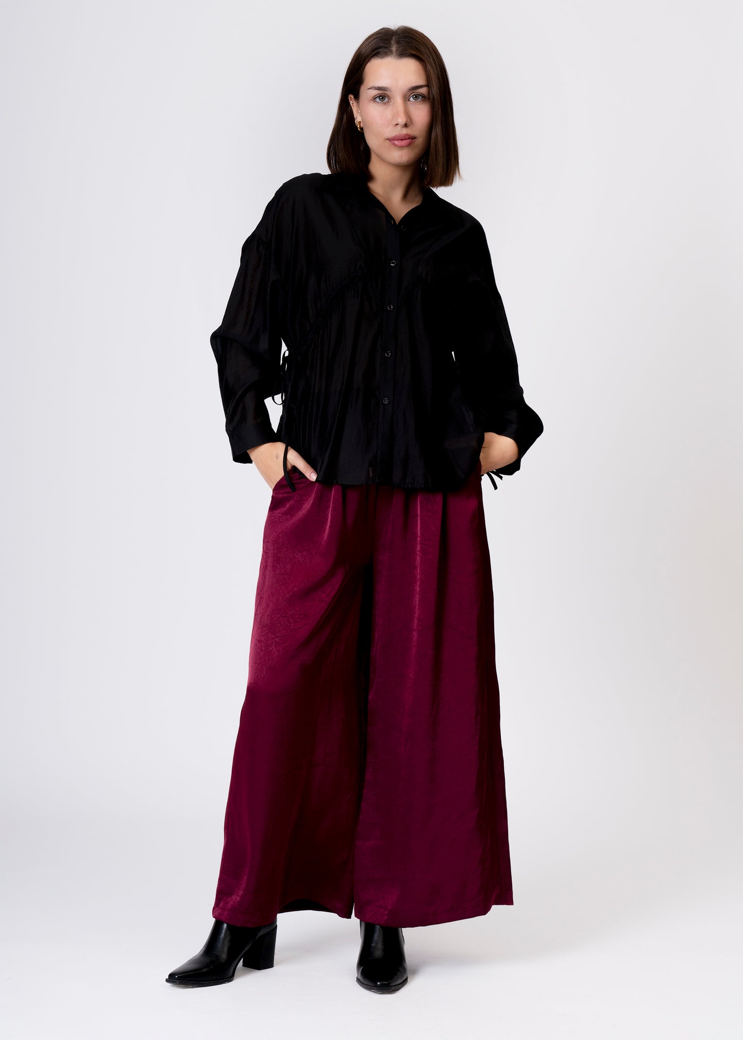 Camisa organza tiras