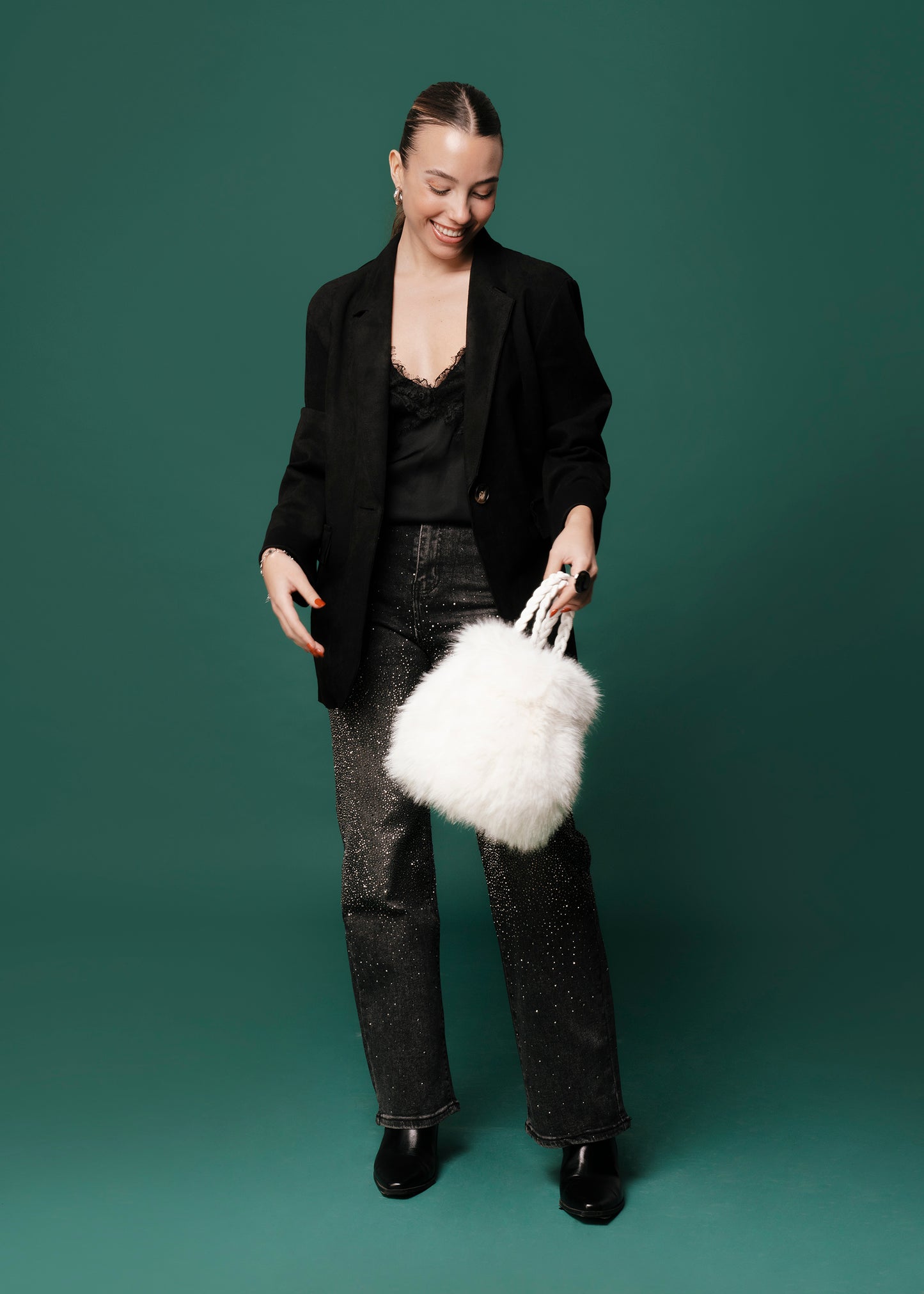 Jeans brillantes rectos