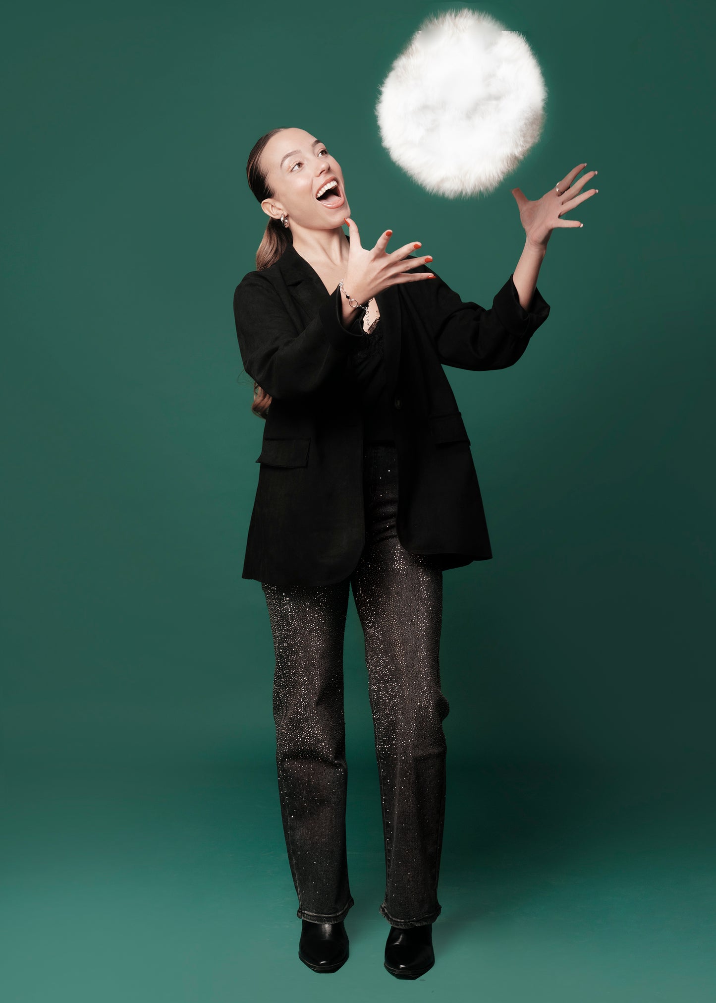 Jeans brillantes rectos