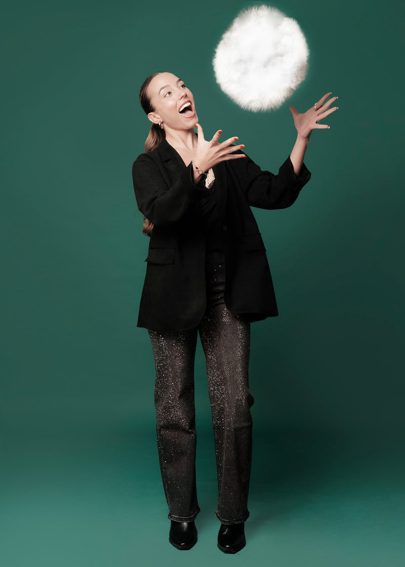 Jeans brillantes rectos