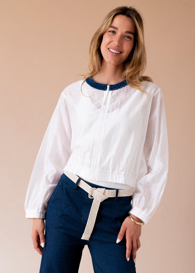 Bomber organza denim