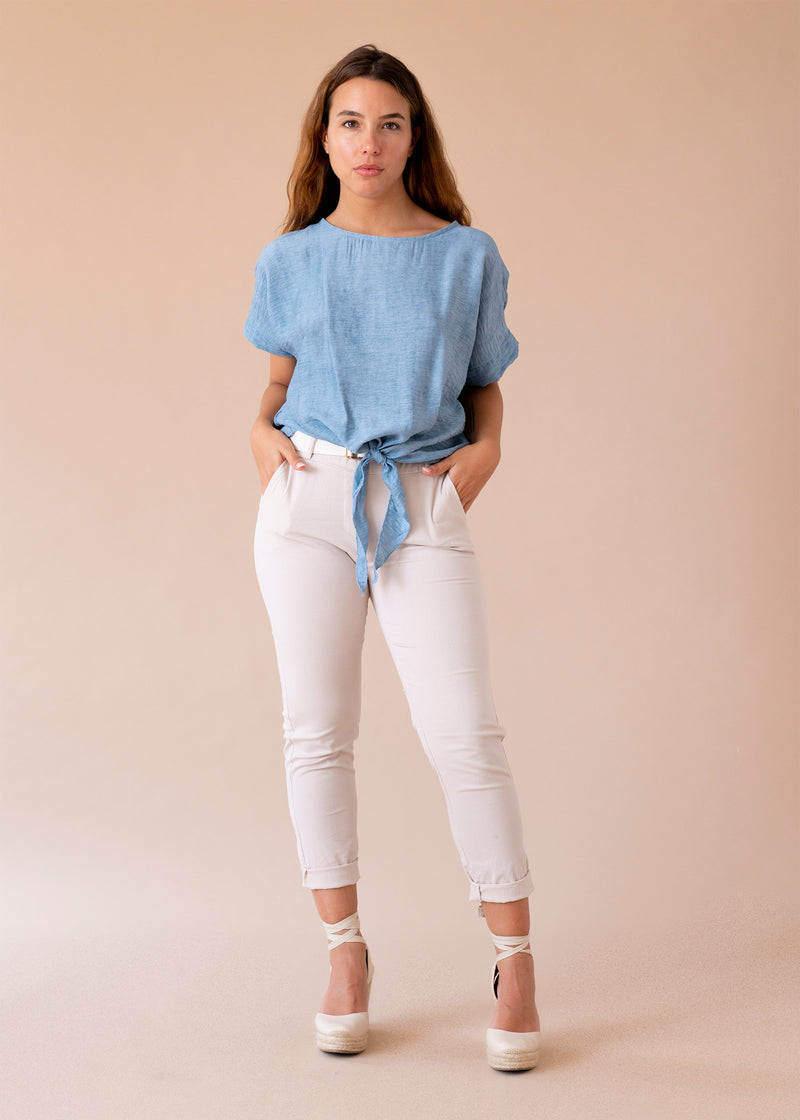 Pantalones estrechos sarga