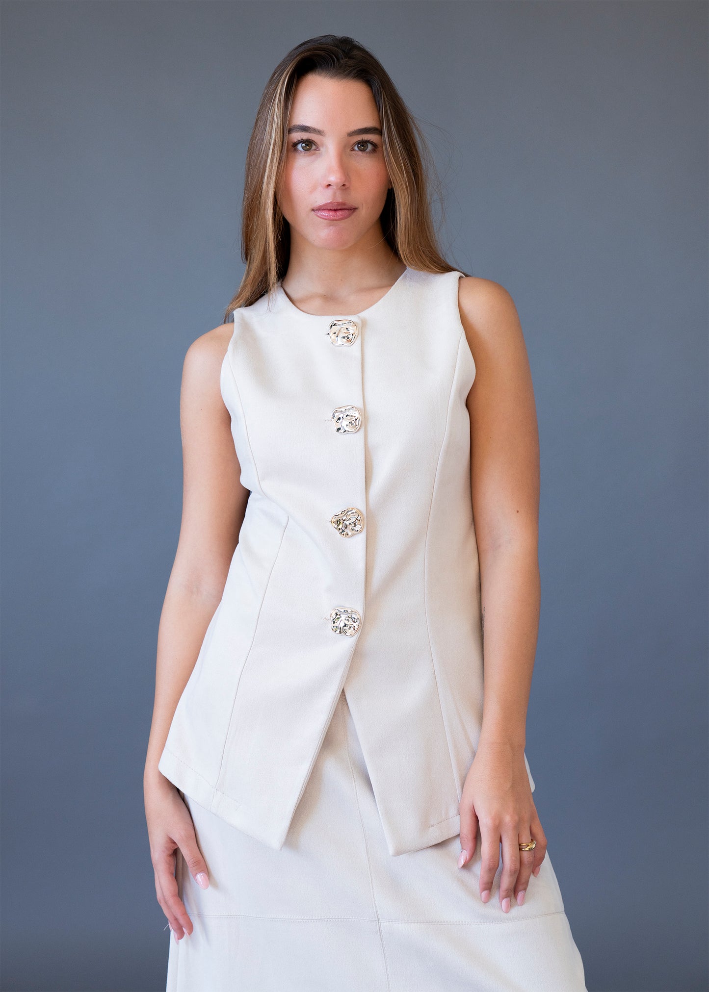 Chaleco antelina botones