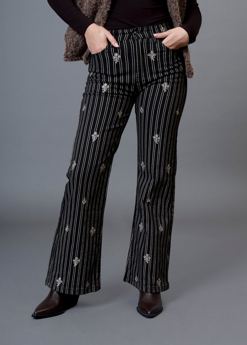 Jeans bordados rayas